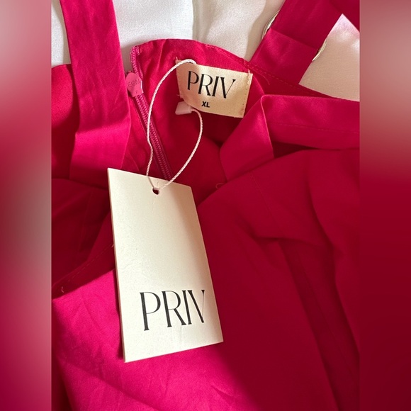 NEW PRIV NONNIE POPLIN COCKTAIL DRESS IN PINK SZ XL - Picture 4 of 8
